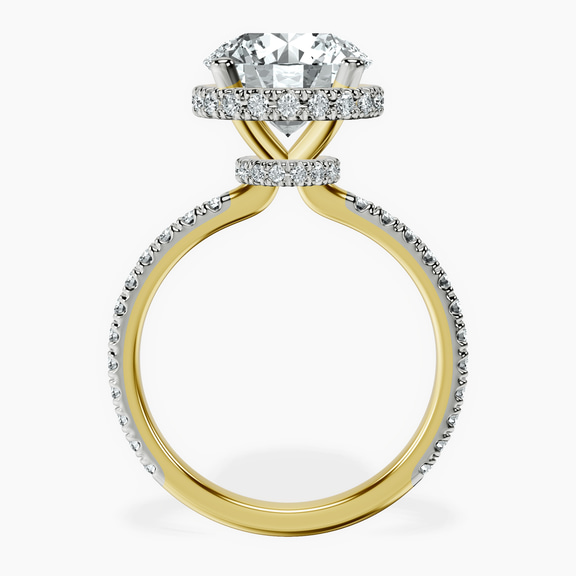 10kt Yellow Gold Cleopatra Halo Lab Diamond Ring side right image one