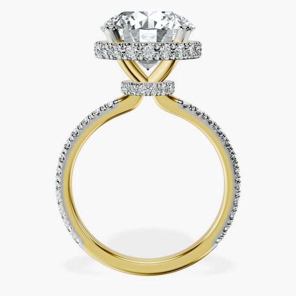 10kt Yellow Gold Cleopatra Halo Lab Diamond Ring side right image one