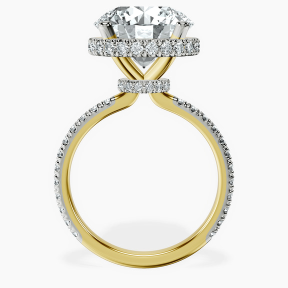 14kt Yellow Gold Cleopatra Halo Lab Diamond Ring side right image one