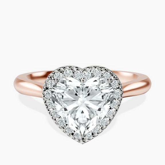 18kt Rose Gold Harriet Halo 2mm Lab Diamond Ring front image