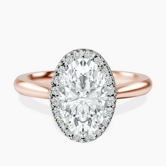 18kt Rose Gold Harriet Halo 2mm Lab Diamond Ring front image