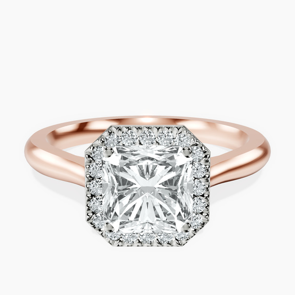9ct Rose Gold Harriet Halo 2mm Lab Diamond Ring front image