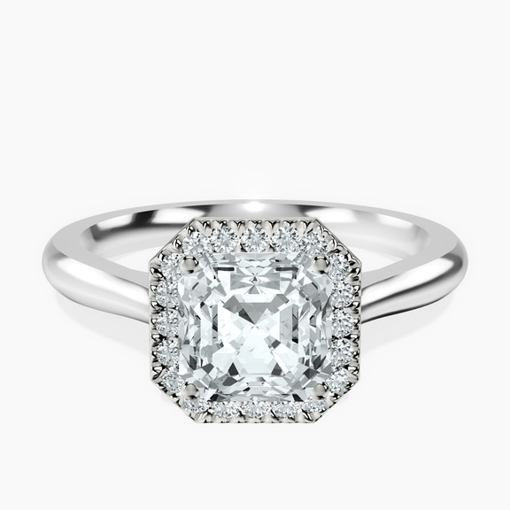 14ct White Gold Harriet Halo 2mm Lab Diamond Ring front image
