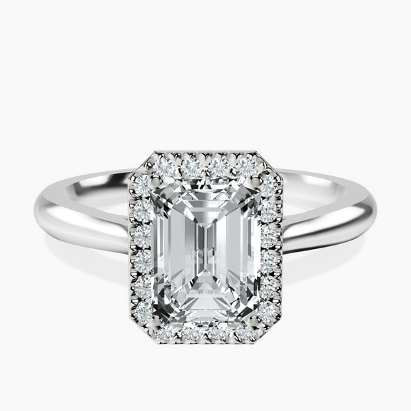 10kt White Gold Harriet Halo 2mm Lab Diamond Ring front image