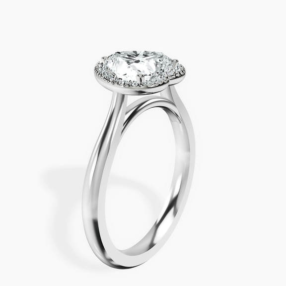14ct White Gold Harriet Halo 2mm Lab Diamond Ring standing product image one