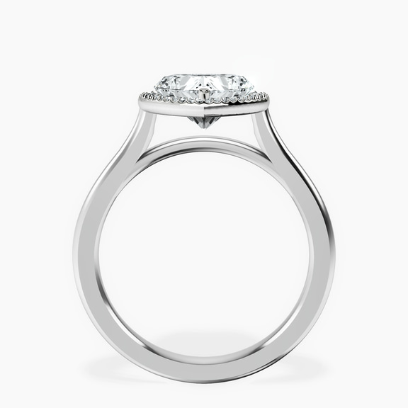 14ct White Gold Harriet Halo 2mm Lab Diamond Ring side right image one
