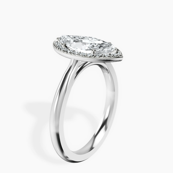 18kt White Gold Harriet Halo 2mm Lab Diamond Ring standing product image one