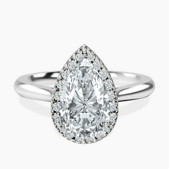 9ct White Gold Harriet Halo 2mm Lab Diamond Ring front image