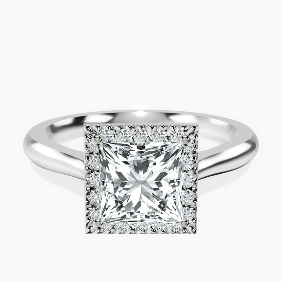 Platinum Harriet Halo 2mm Lab Diamond Ring front image