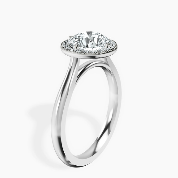 14ct White Gold Harriet Halo 2mm Lab Diamond Ring standing product image one