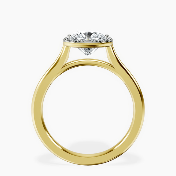 14ct Yellow Gold Harriet Halo 2mm Lab Diamond Ring side right image one