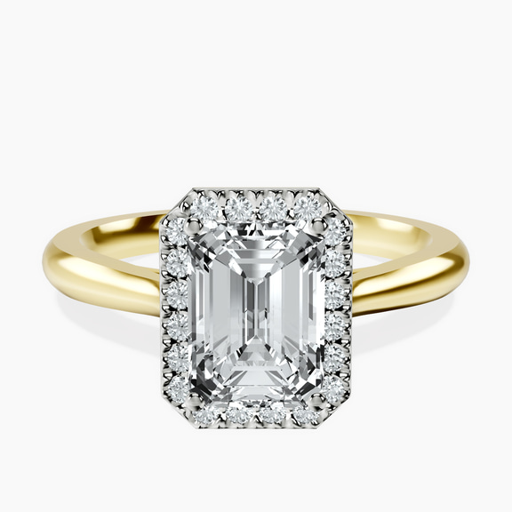 14ct Yellow Gold Harriet Halo 2mm Lab Diamond Ring front image