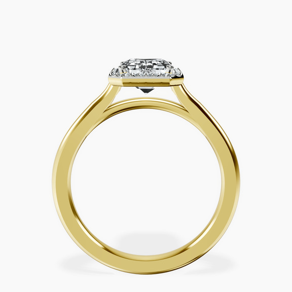 14ct Yellow Gold Harriet Halo 2mm Lab Diamond Ring side right image one