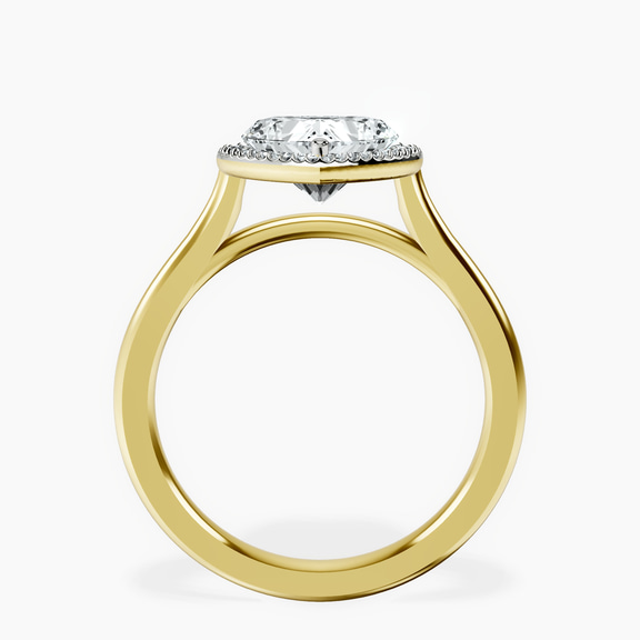 18kt Yellow Gold Harriet Halo 2mm Lab Diamond Ring side right image one