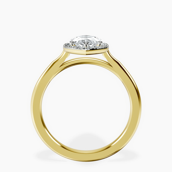 18kt Yellow Gold Harriet Halo 2mm Lab Diamond Ring side right image one