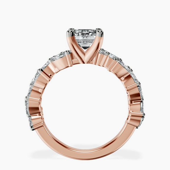 10kt Rose Gold Hester Petite Side Stone Lab Diamond Ring side right image one
