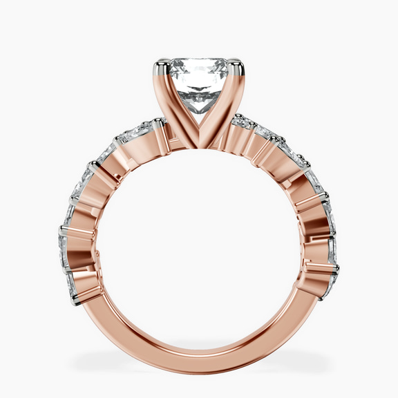 14kt Rose Gold Hester Petite Side Stone Lab Diamond Ring side right image one