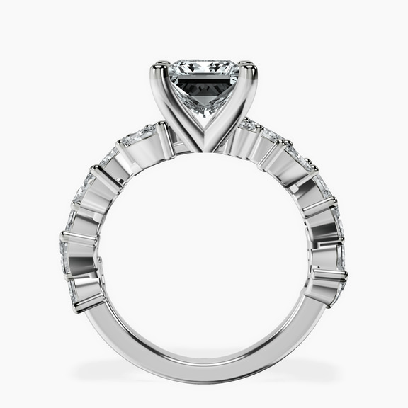 14kt White Gold Hester Petite Side Stone Lab Diamond Ring side right image one