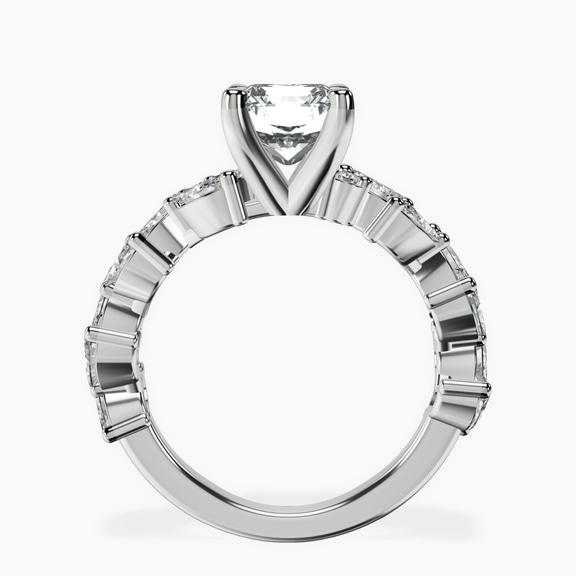 14kt White Gold Hester Petite Side Stone Lab Diamond Ring side right image one