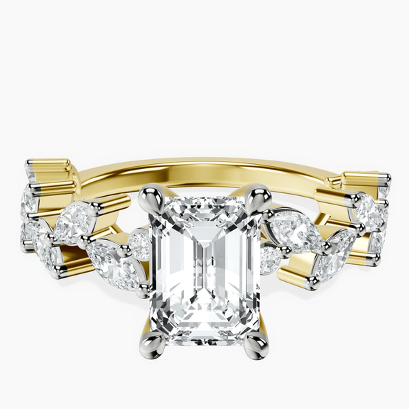 10kt Yellow Gold Hester Petite Side Stone Lab Diamond Ring front image