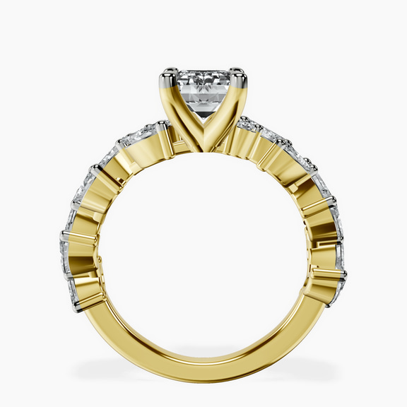 10kt Yellow Gold Hester Petite Side Stone Lab Diamond Ring side right image one