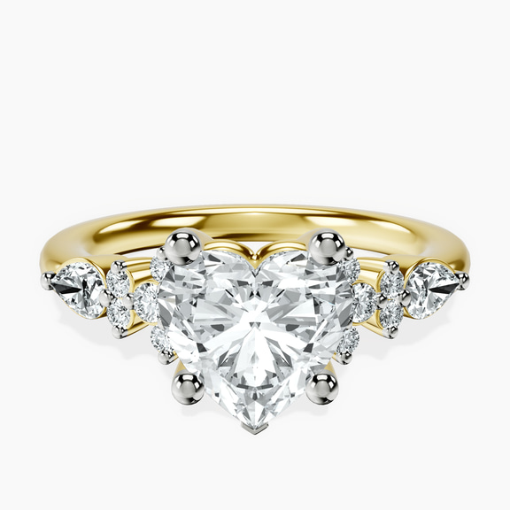 14kt Yellow Gold Josephine Four Prong Side Stone Lab Diamond Ring front image