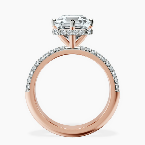 14kt Rose Gold Eloa Secret Halo Lab Diamond Ring side right image one