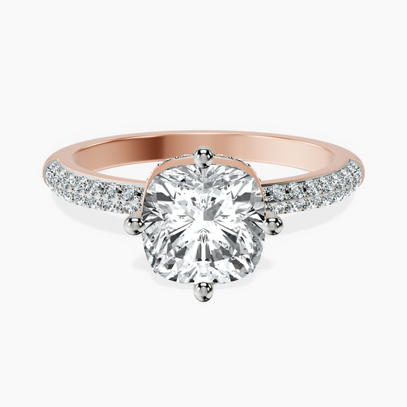 10kt Rose Gold Eloa Secret Halo Lab Diamond Ring front image