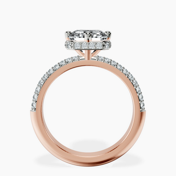 14kt Rose Gold Eloa Secret Halo Lab Diamond Ring side right image one