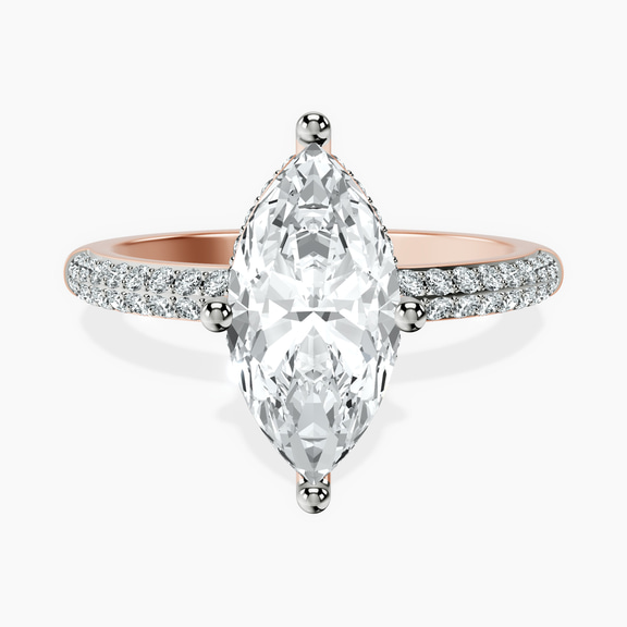 10kt Rose Gold Eloa Secret Halo Lab Diamond Ring front image