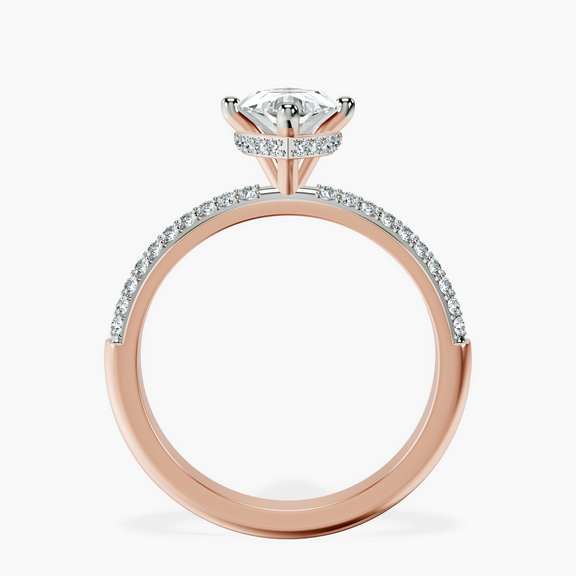 10kt Rose Gold Eloa Secret Halo Lab Diamond Ring side right image one