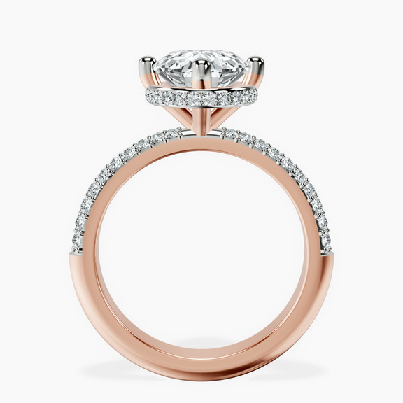 10kt Rose Gold Eloa Secret Halo Lab Diamond Ring side right image one