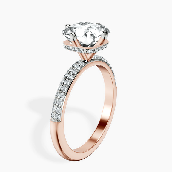 18kt Rose Gold Eloa Secret Halo Lab Diamond Ring standing product image one