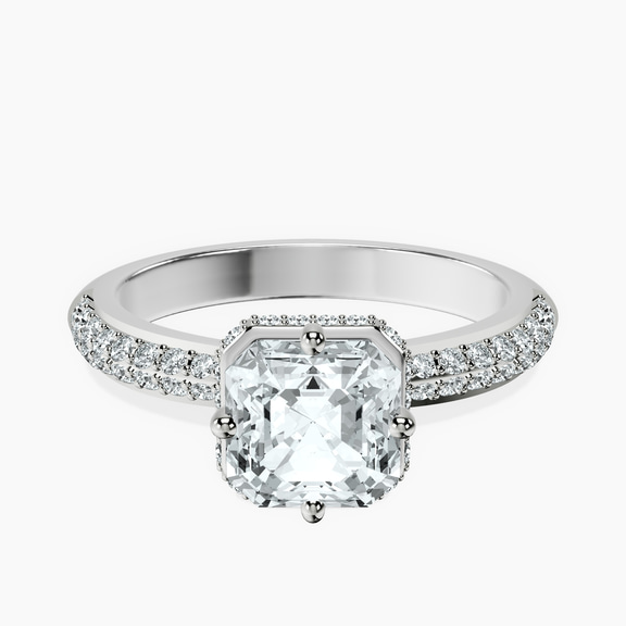 10kt White Gold Eloa Secret Halo Lab Diamond Ring front image