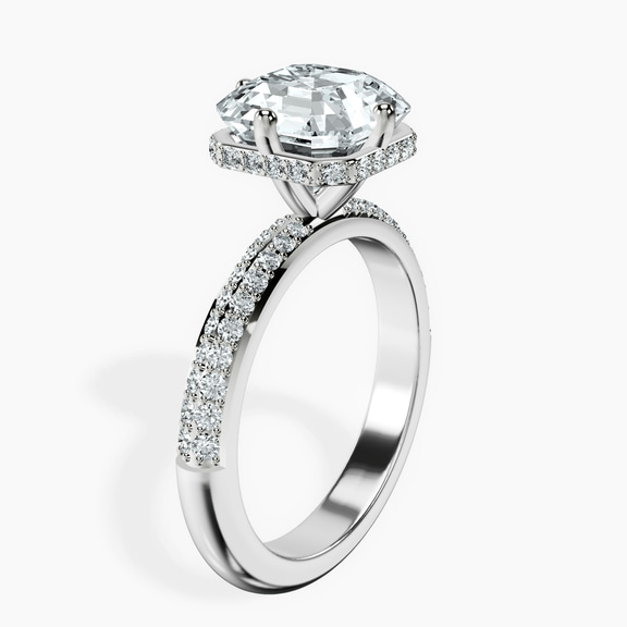 10kt White Gold Eloa Secret Halo Lab Diamond Ring standing product image one
