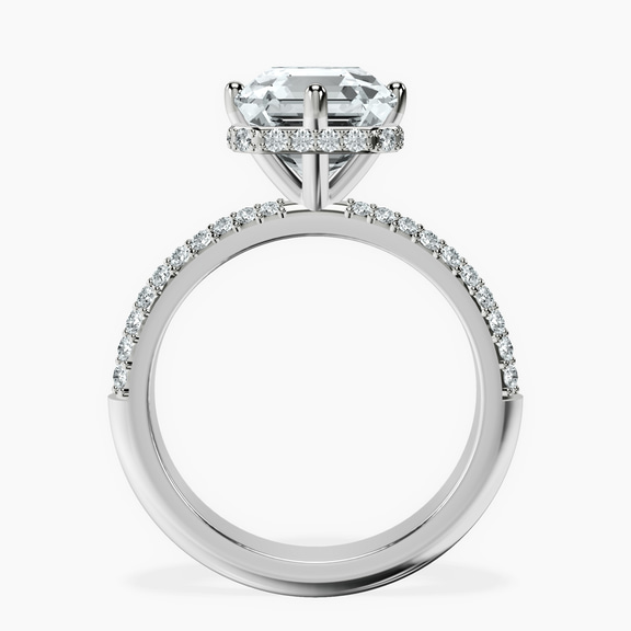 10kt White Gold Eloa Secret Halo Lab Diamond Ring side right image one