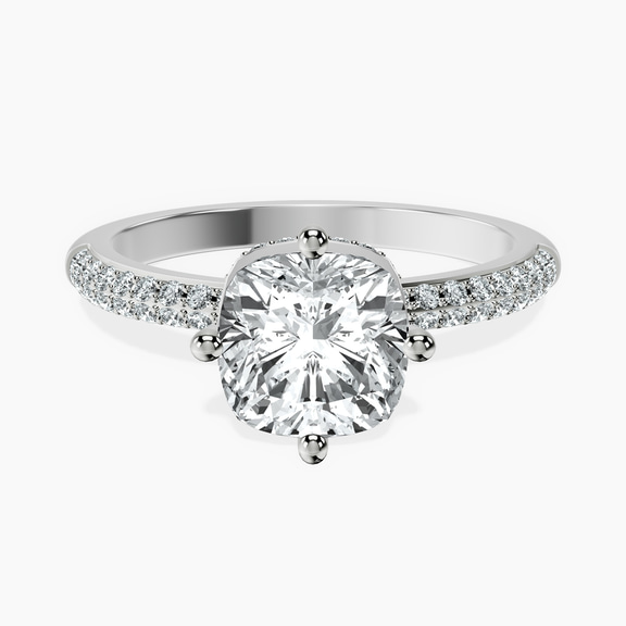 Platinum Eloa Secret Halo Lab Diamond Ring front image