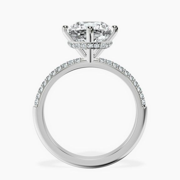 Platinum Eloa Secret Halo Lab Diamond Ring side right image one