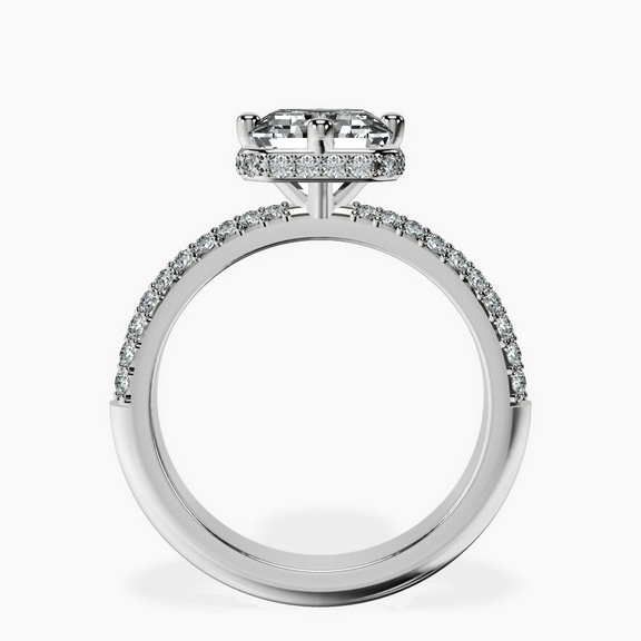 Platinum Eloa Secret Halo Lab Diamond Ring side right image one