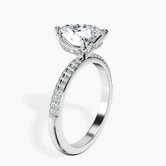Platinum Eloa Secret Halo Lab Diamond Ring standing product image one