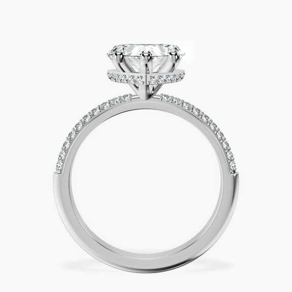 Platinum Eloa Secret Halo Lab Diamond Ring side right image one