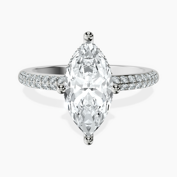 Platinum Eloa Secret Halo Lab Diamond Ring front image