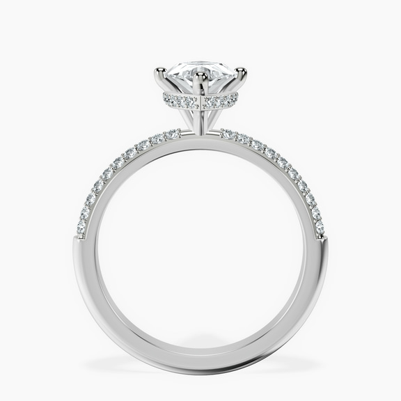 Platinum Eloa Secret Halo Lab Diamond Ring side right image one