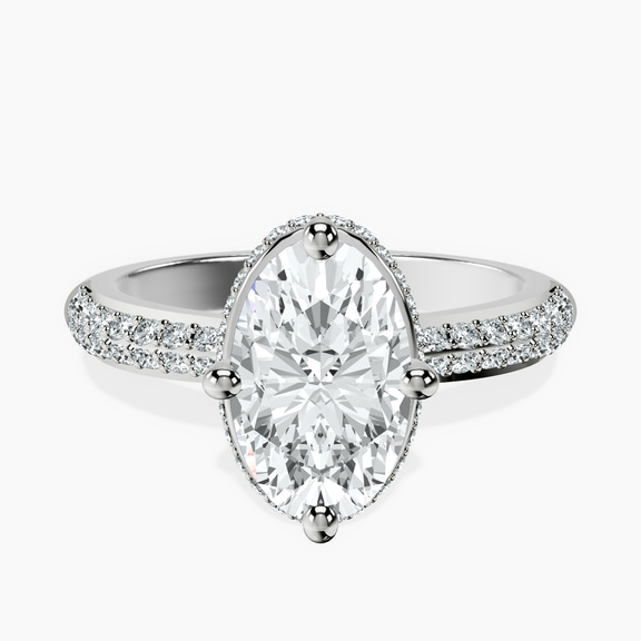 14kt White Gold Eloa Secret Halo Lab Diamond Ring front image
