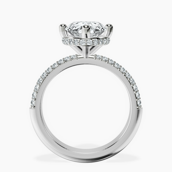 14kt White Gold Eloa Secret Halo Lab Diamond Ring side right image one