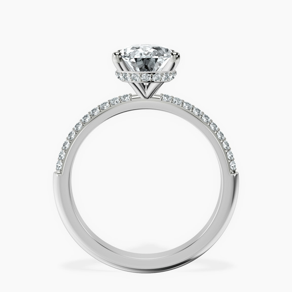 Platinum Eloa Secret Halo Lab Diamond Ring side right image one