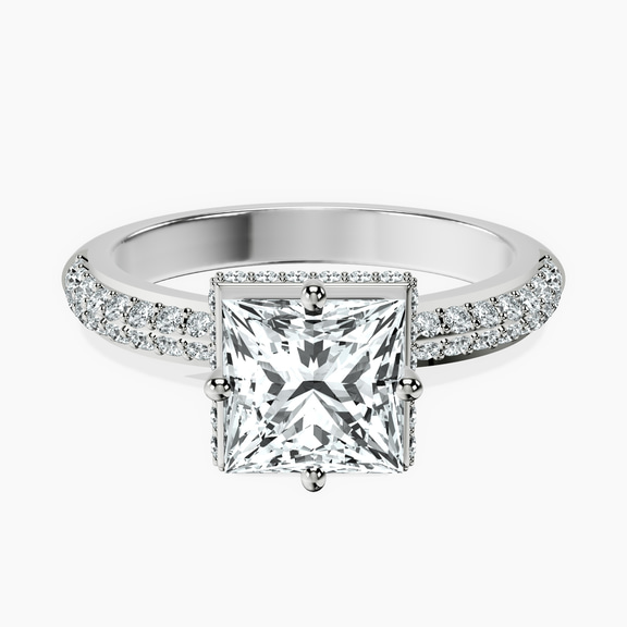 Platinum Eloa Secret Halo Lab Diamond Ring front image