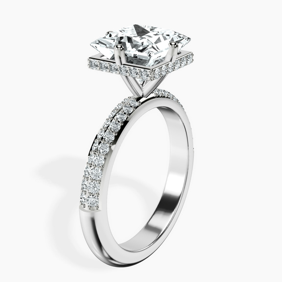 Platinum Eloa Secret Halo Lab Diamond Ring standing product image one