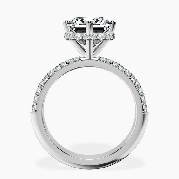 Platinum Eloa Secret Halo Lab Diamond Ring side right image one