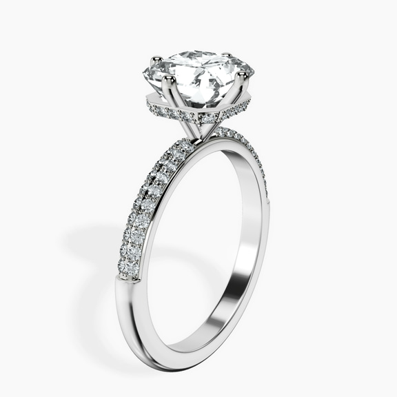 Platinum Eloa Secret Halo Lab Diamond Ring standing product image one
